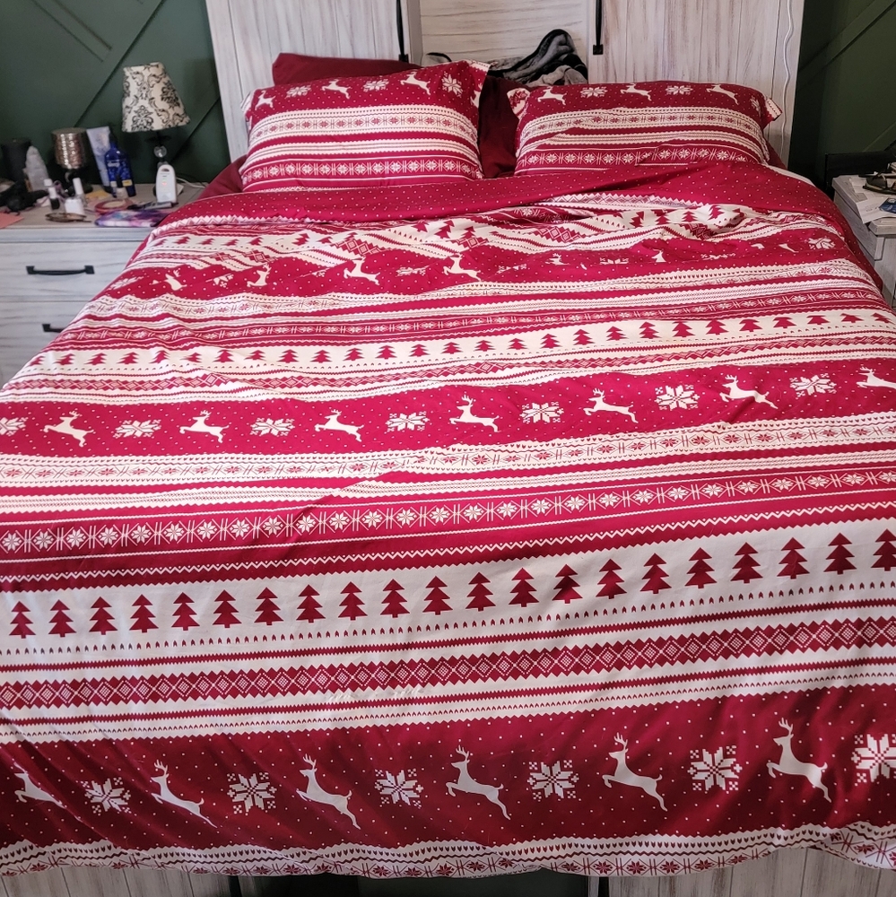 Holiday fairisle queen duvet cover